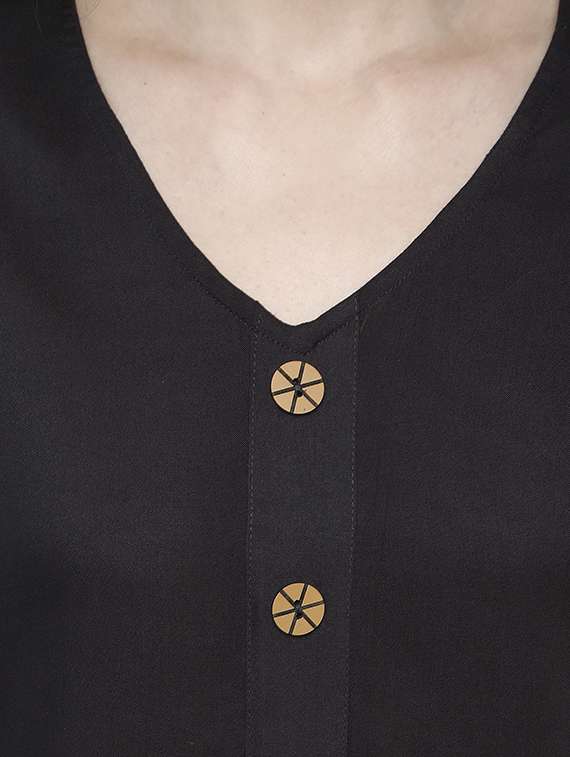 solid a-line front slit kurta - 17024341 -  Standard Image - 3