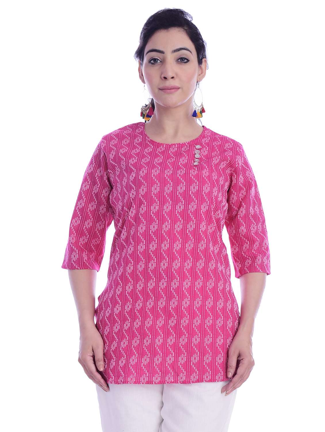 round neck printed tunic - 17024342 - Zoom Image - 0