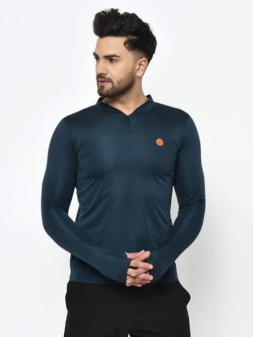 men solid long sleeve thumbhole t-shirt - 17024588 -  Standard Image - 0