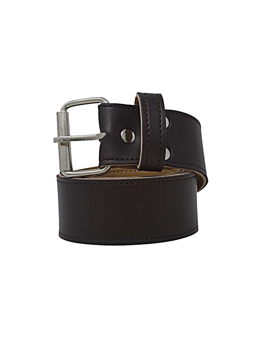 brown casual faux leather belt