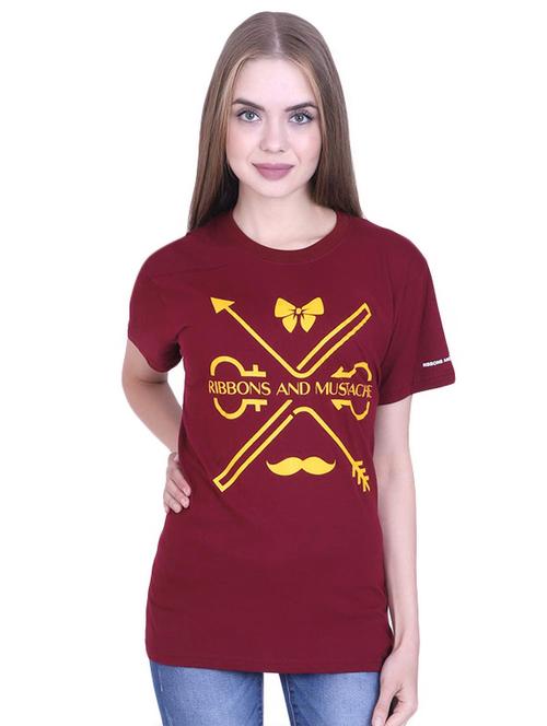 women's front print round neck t-shirt - 17025765 - Standard Image - 0