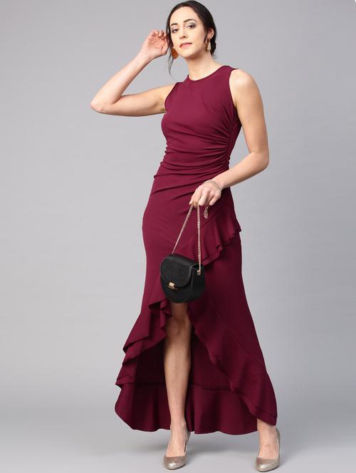 purple solid maxi dress - 17027004 -  Standard Image - 0