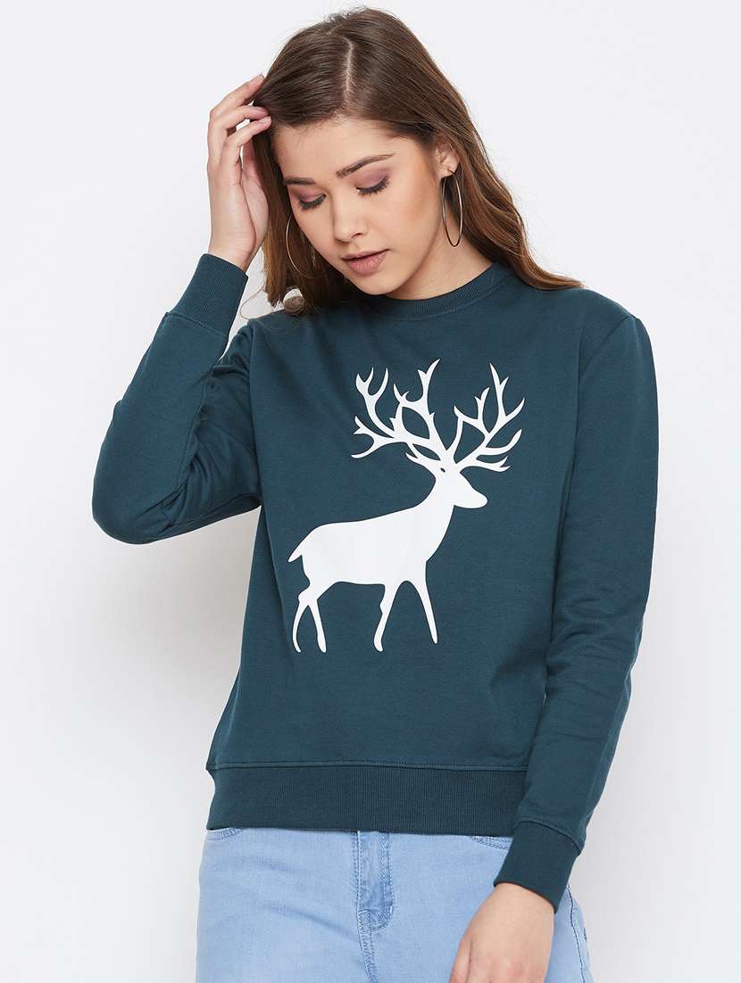 green cotton sweatshirt
