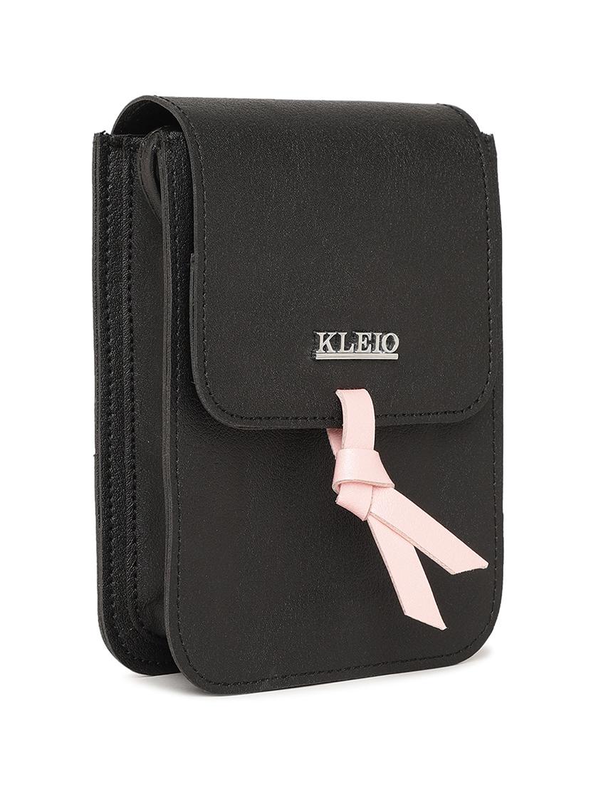 black leatherette regular sling bag - 17027641 - Standard Image - 3
