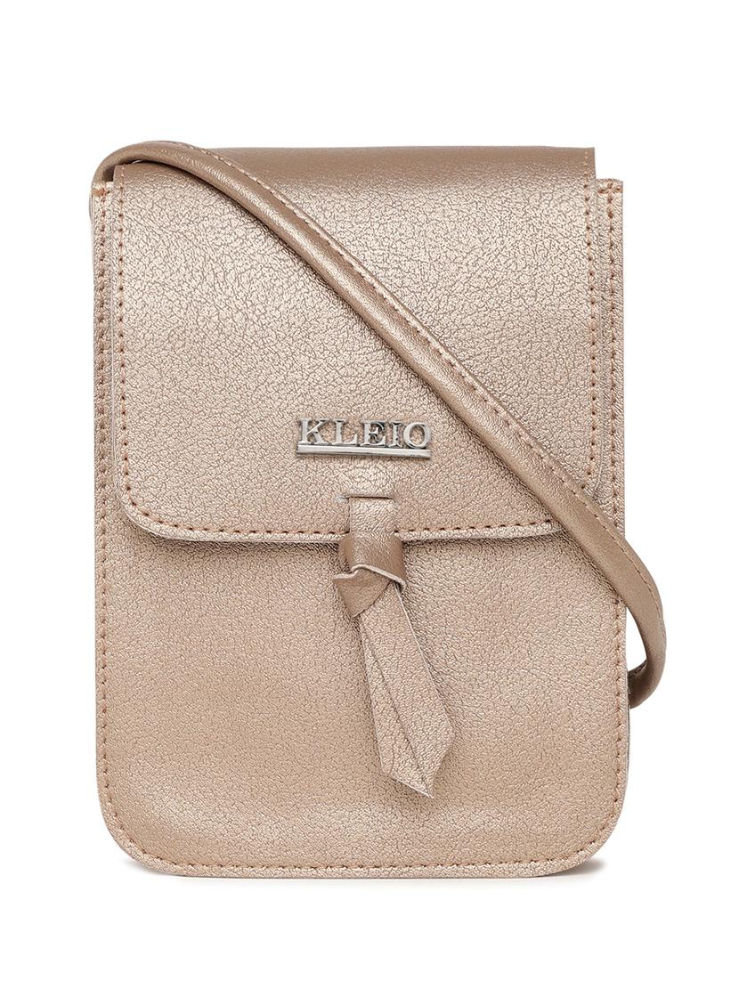 gold leatherette  regular sling bag - 17027645 -  Zoom Image - 0