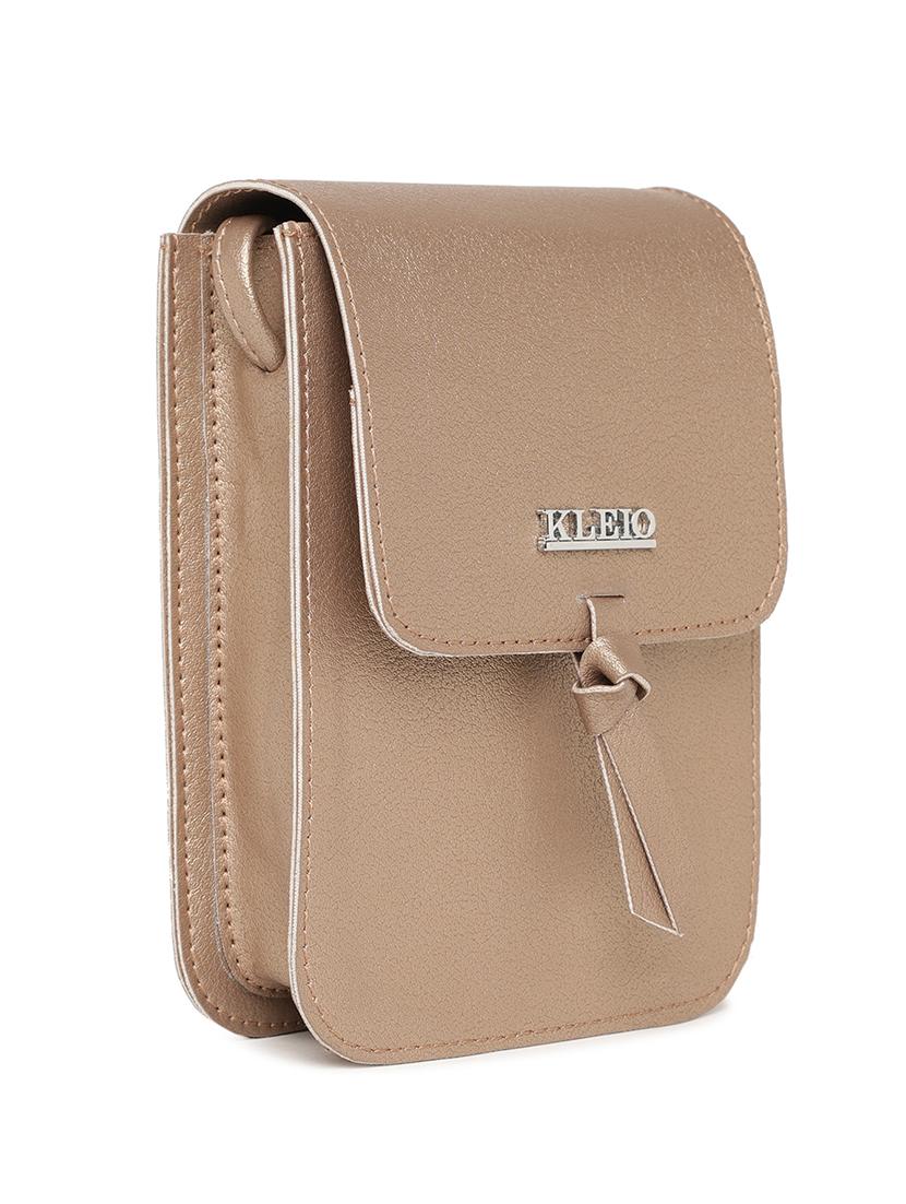 gold leatherette regular sling bag - 17027645 - Standard Image - 3