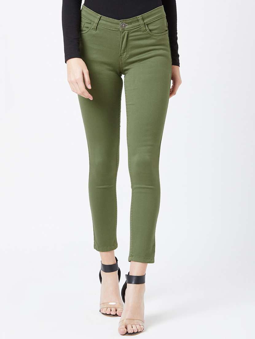 mid rise solid jeans 