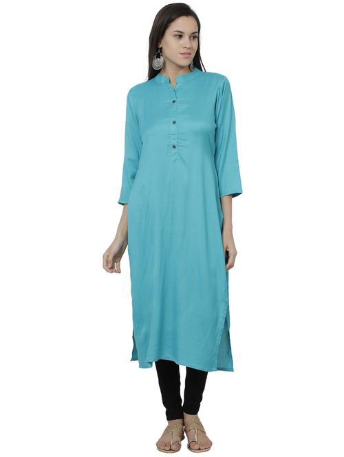 solid straight kurta - 17029717 -  Standard Image - 0