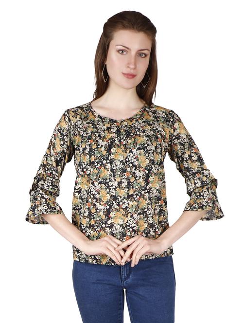 round neck floral top - 17030012 - Standard Image - 0