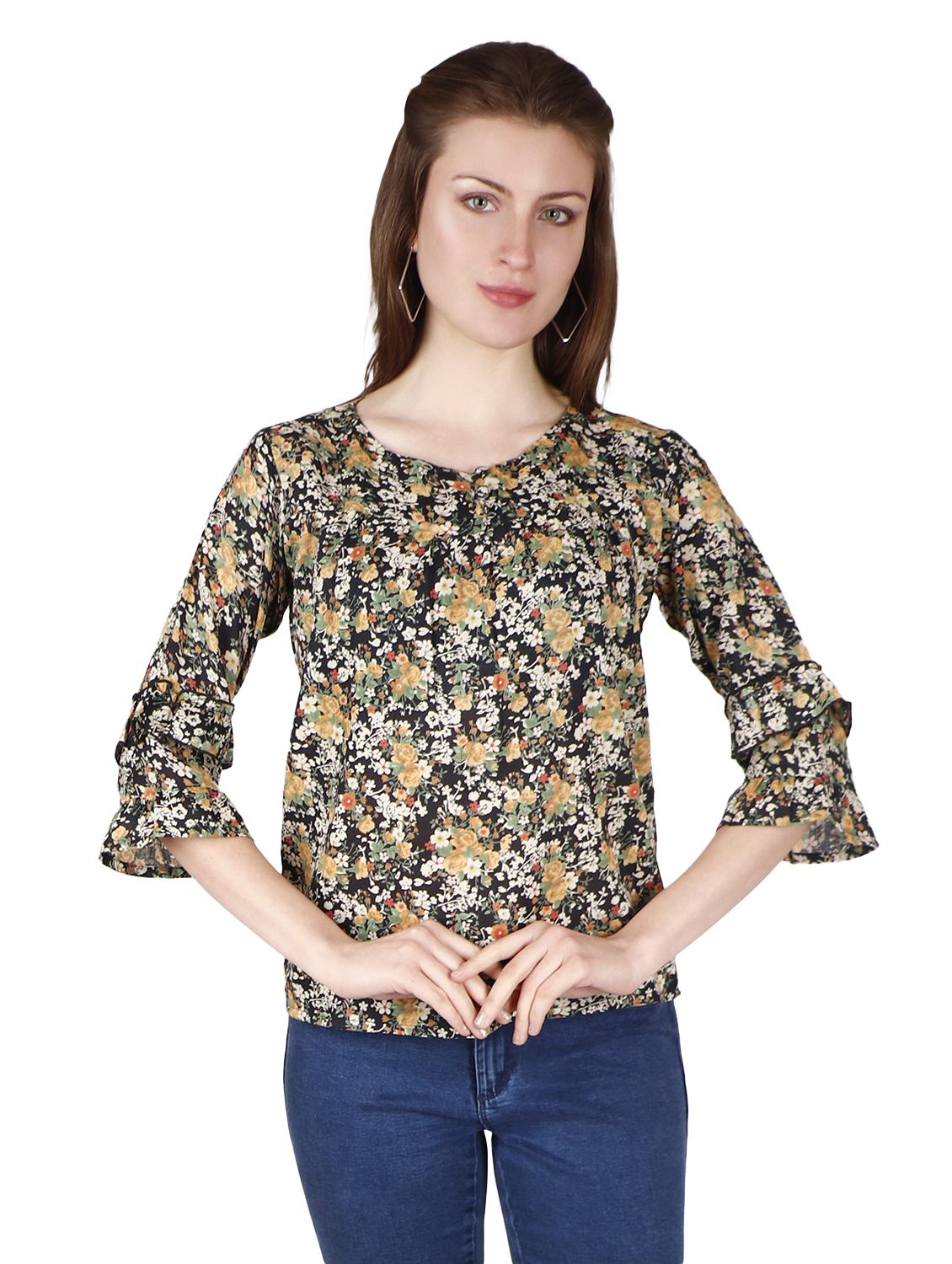 round neck floral top - 17030012 - Zoom Image - 0