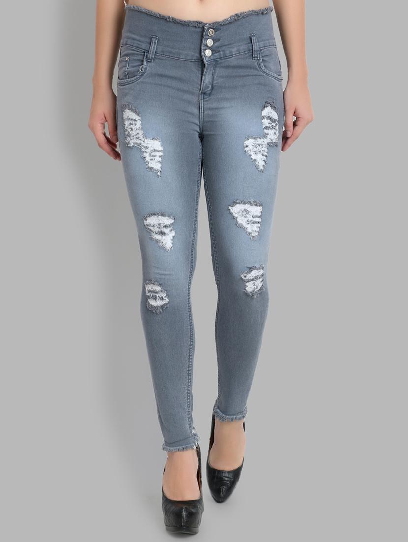 frayed hem distressed jeans - 17030378 - Zoom Image - 0