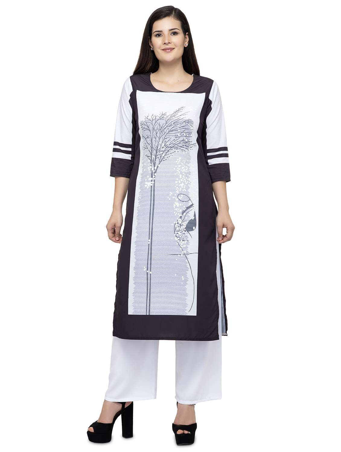 printed straight kurta