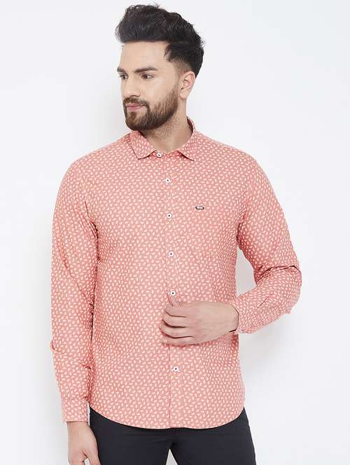 orange printed casual shirt - 17031610 -  Standard Image - 0