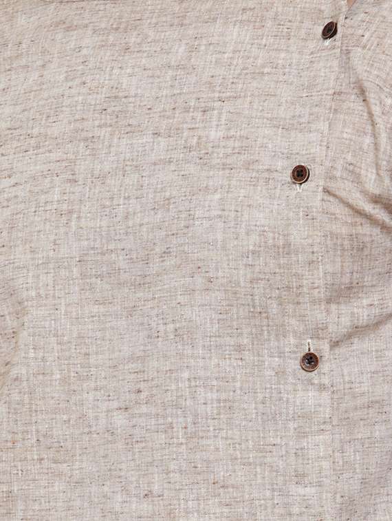 brown solid asymmetric kurta - 17032538 -  Standard Image - 3