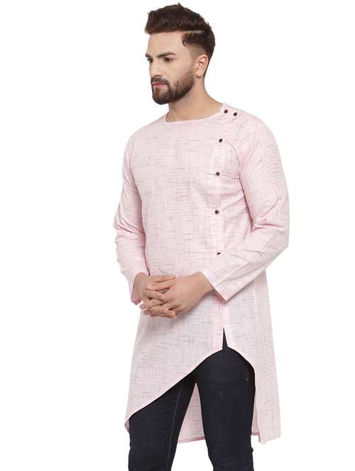 pink solid asymmetric kurta - 17032543 -  Standard Image - 0