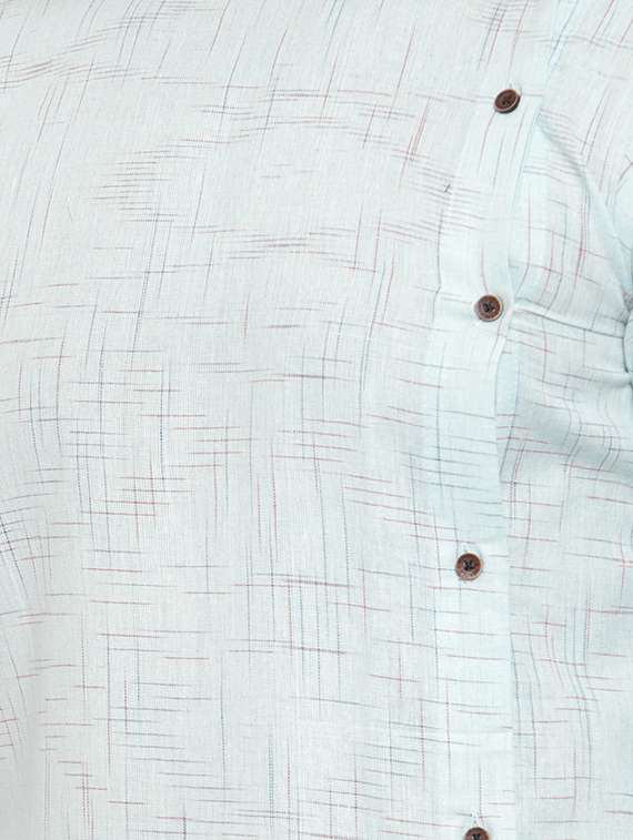men light blue solid asymmetric kurta - 17032547 -  Standard Image - 3