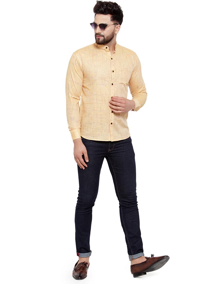 mens melange casual shirt - 17033794 - Standard Image - 3