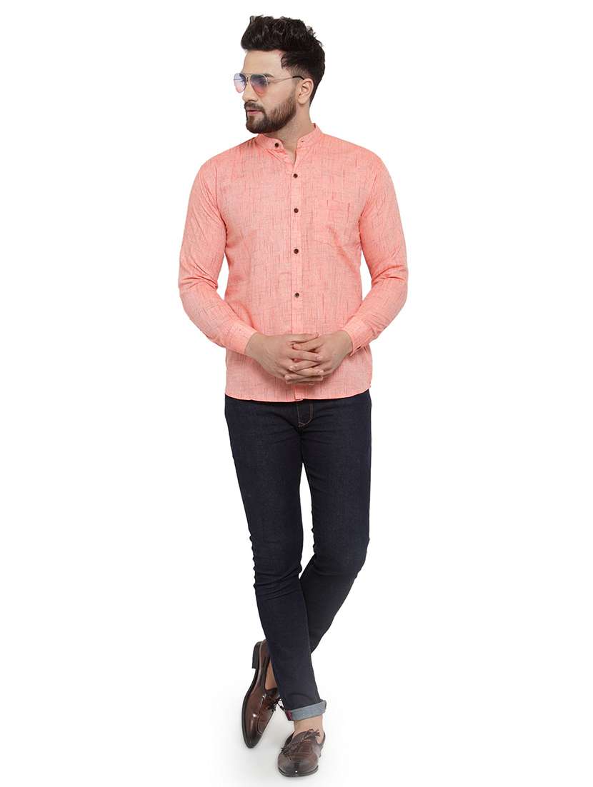 mens melange casual shirt - 17033796 - Standard Image - 3