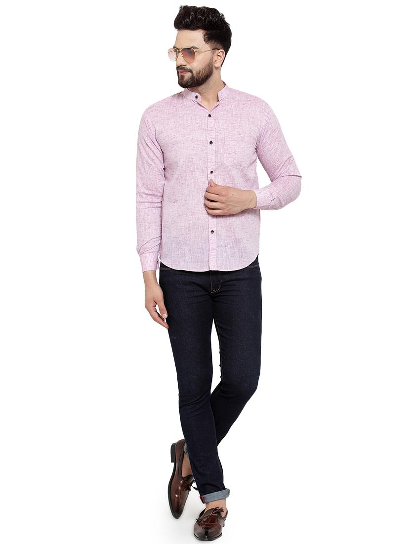 mens melange casual shirt - 17033804 - Standard Image - 3