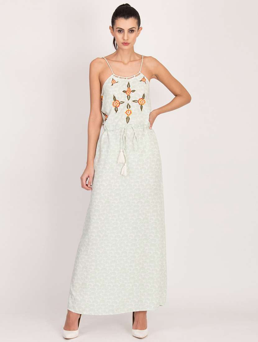 cami neck printed maxi dress 