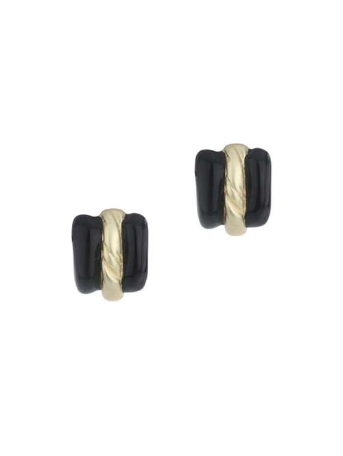 black metal studs earring - 17041115 - Standard Image - 0