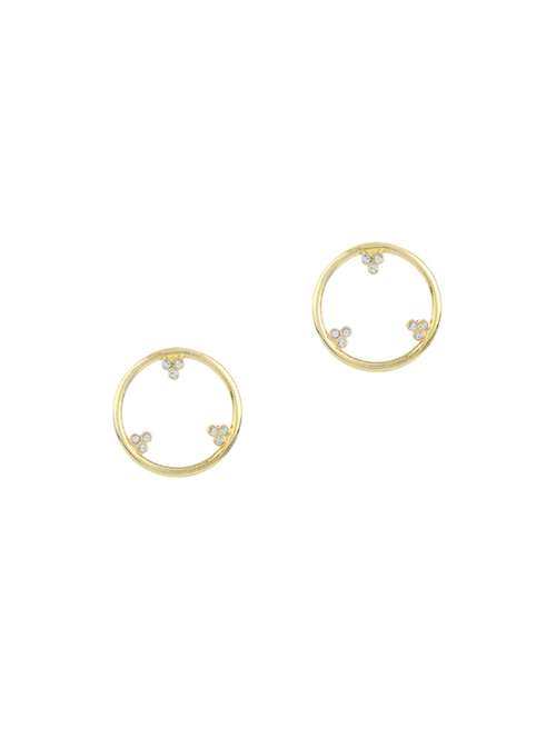 gold metal studs earring - 17041125 -  Standard Image - 0