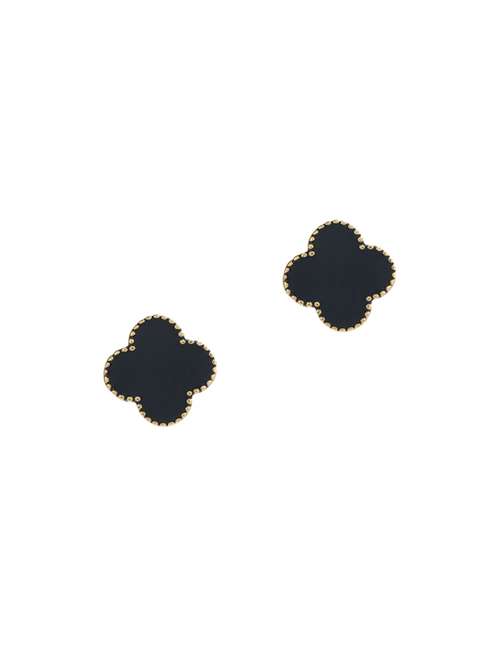 black metal studs earring - 17041149 - Standard Image - 0