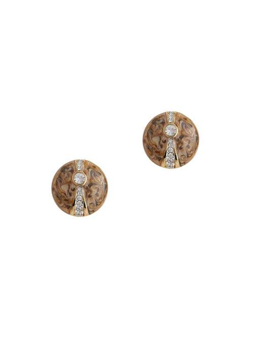 gold metal studs earring - 17041190 - Standard Image - 0