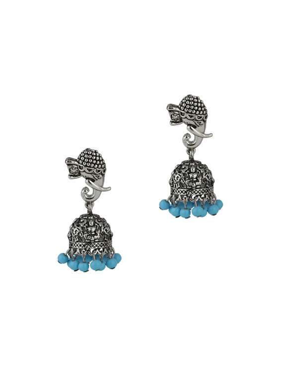 silver metal jhumka earring - 17041267 - Zoom Image - 0