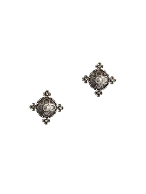 silver metal studs earring - 17041292 - Standard Image - 0