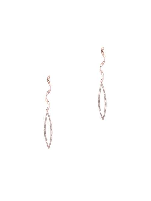 gold metal drop earring - 17041374 - Standard Image - 0