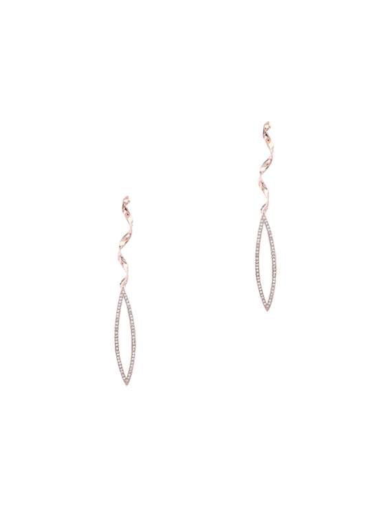 gold metal drop earring - 17041374 - Zoom Image - 0