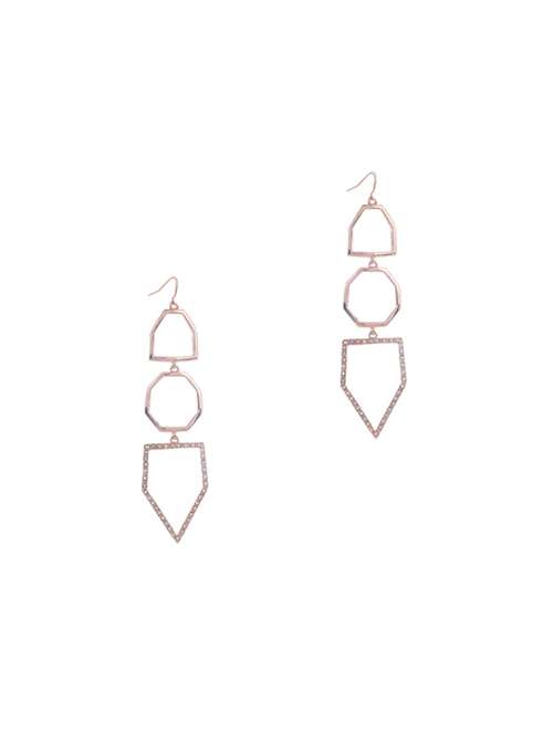 gold metal drop earring - 17041376 -  Standard Image - 0