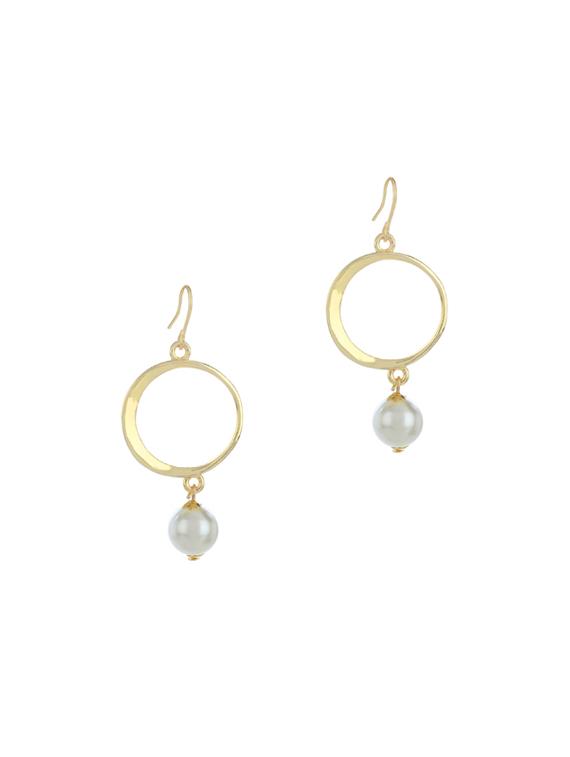 gold metal drop earring - 17041416 -  Zoom Image - 0