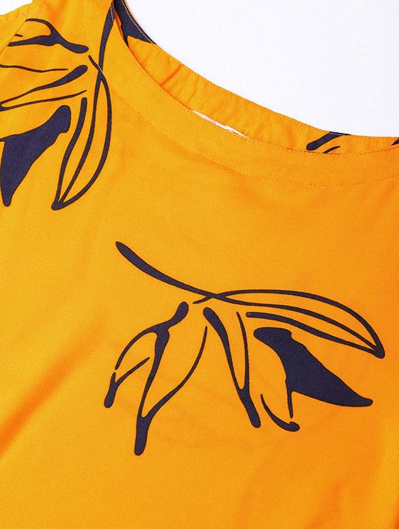 women's leaf print dress - 17059278 - Standard Image - 5