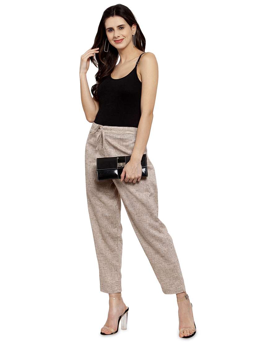 women solid wide leg trouser - 17060629 - Standard Image - 3