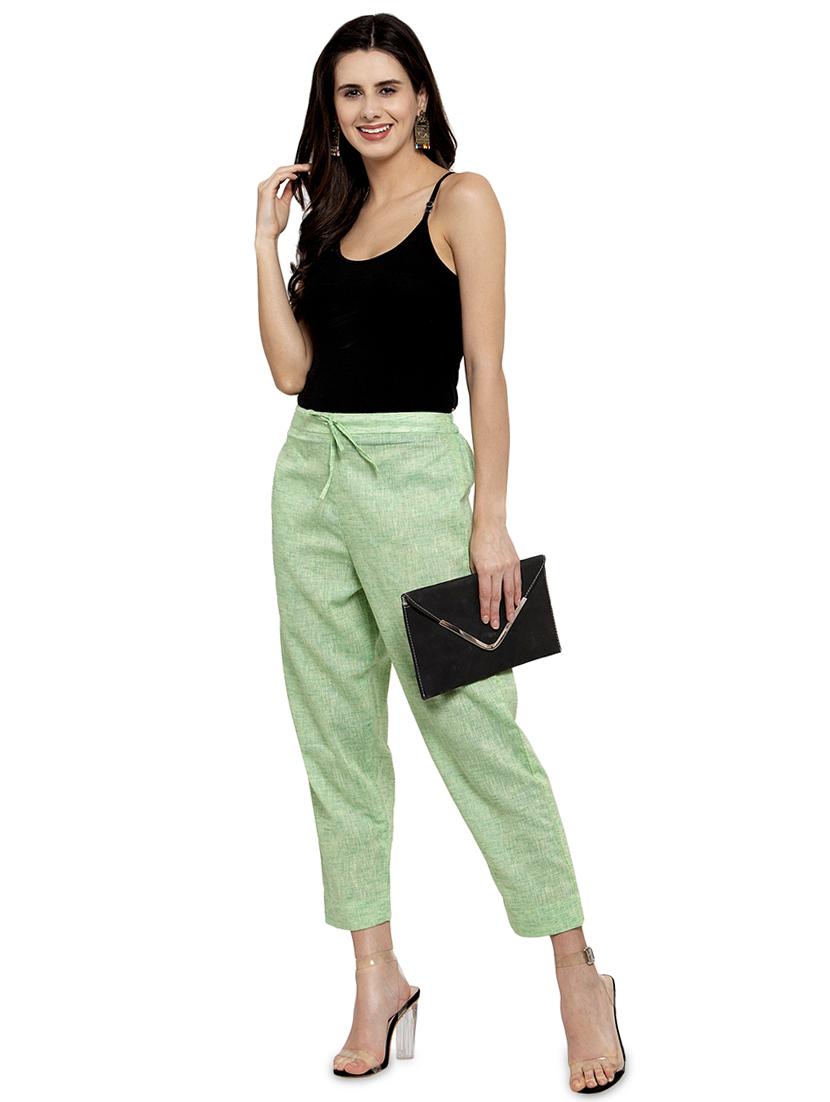 self design flat front cigarette pants - 17060640 - Standard Image - 3
