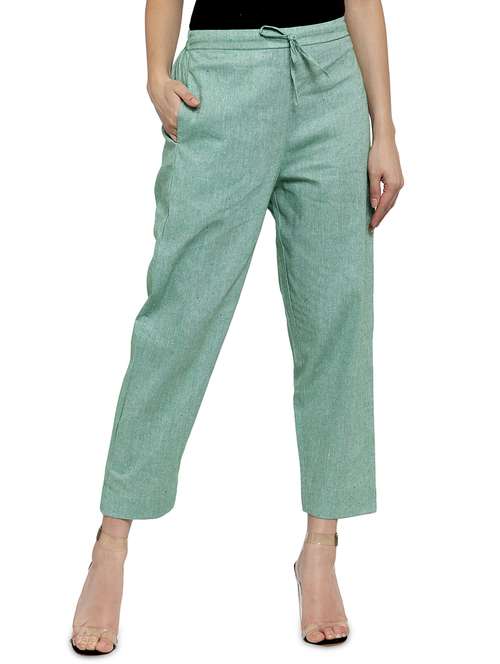 solid flat front cigarette pants - 17060642 - Standard Image - 0
