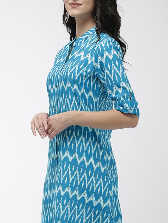 ikat printed a-line kurta - 17060711 - Standard Image - 3