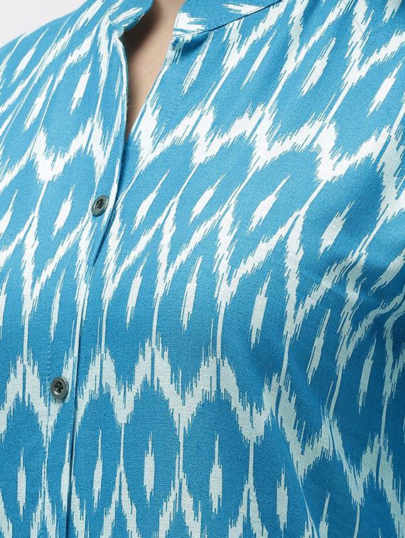 ikat printed a-line kurta - 17060711 - Standard Image - 5