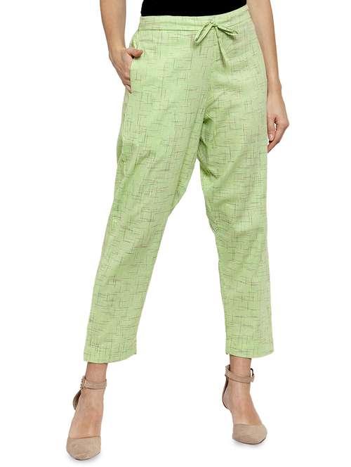women self design calf length tailored pants - 17060972 -  Standard Image - 0