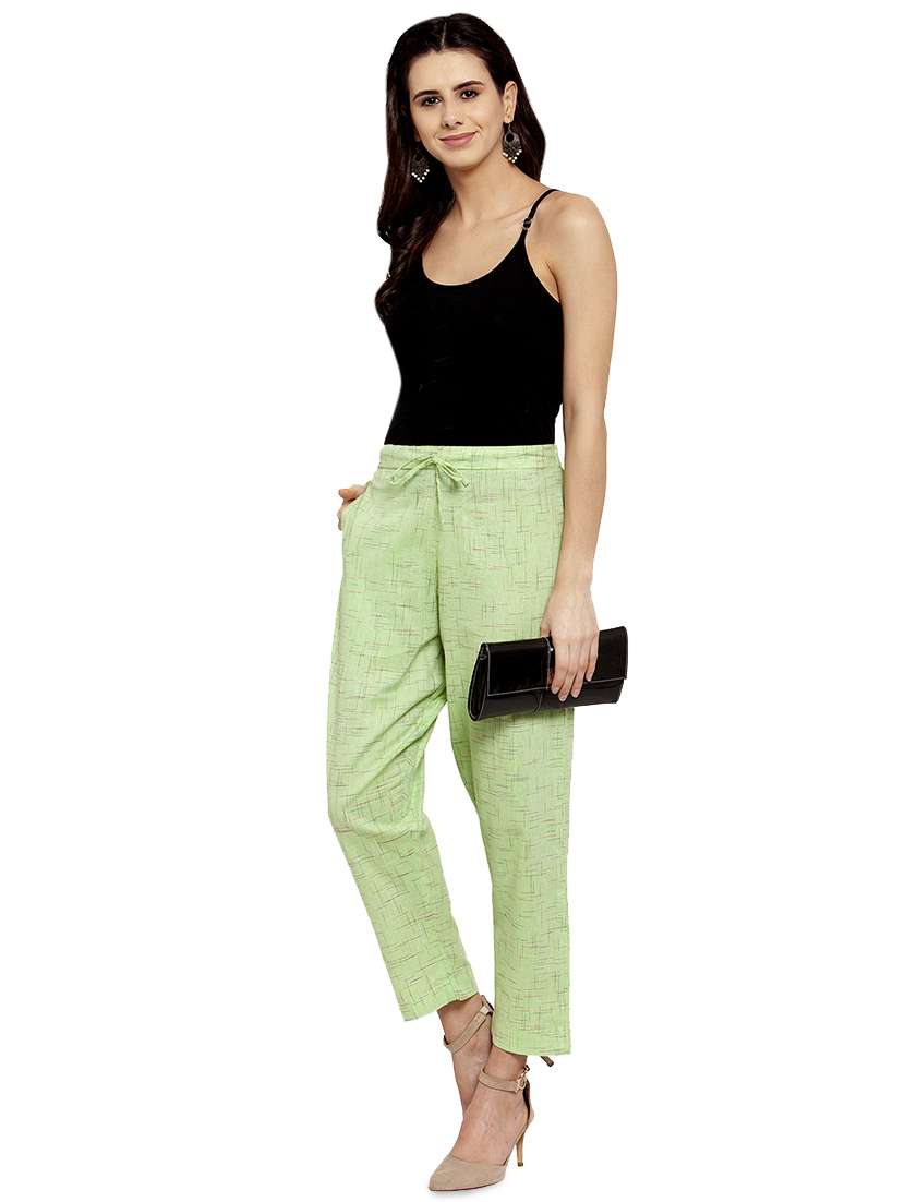 women self design calf length tailored pants - 17060972 -  Standard Image - 3