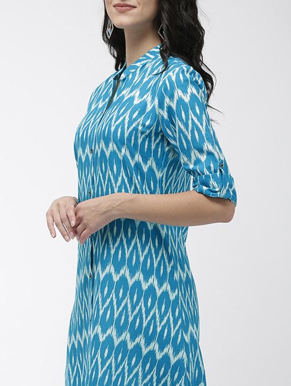 ikat straight kurta - 17061224 - Standard Image - 3
