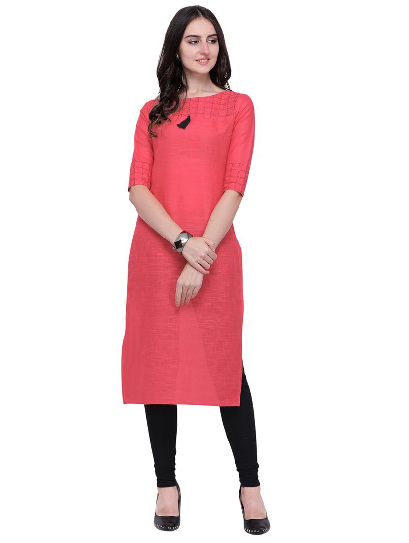 solid straight kurta - 17061403 - Zoom Image - 0