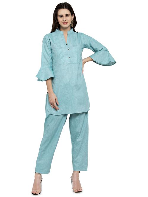 solid kurta pant set - 17062097 -  Standard Image - 0