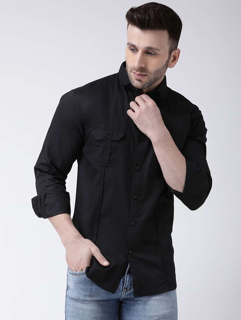 mens solid casual shirt