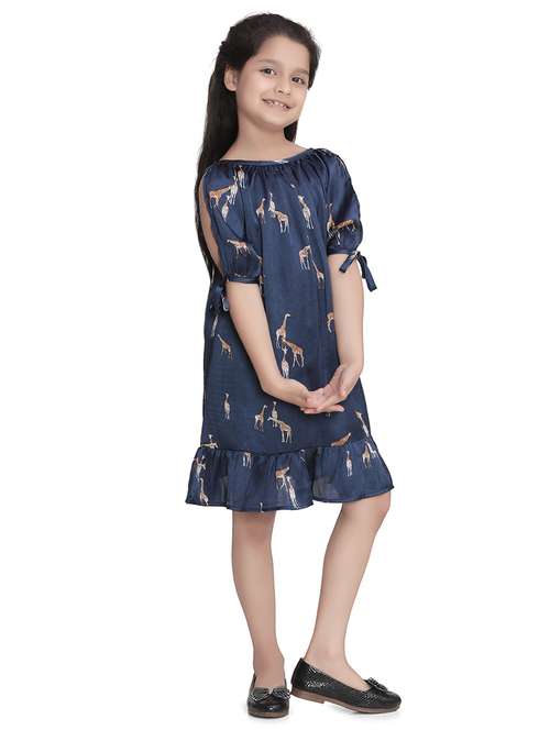 girls round neck short sleeves frock - 17063861 - Standard Image - 0
