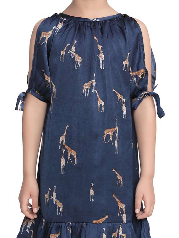 girls round neck short sleeves frock - 17063861 - Standard Image - 3