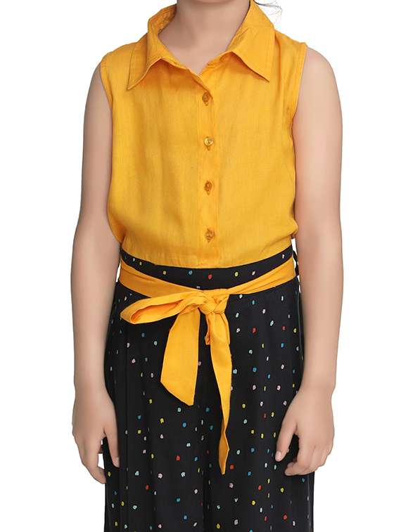 yellow rayon full length jumpsuit twin sets & jump suit - 17063870 - Standard Image - 3