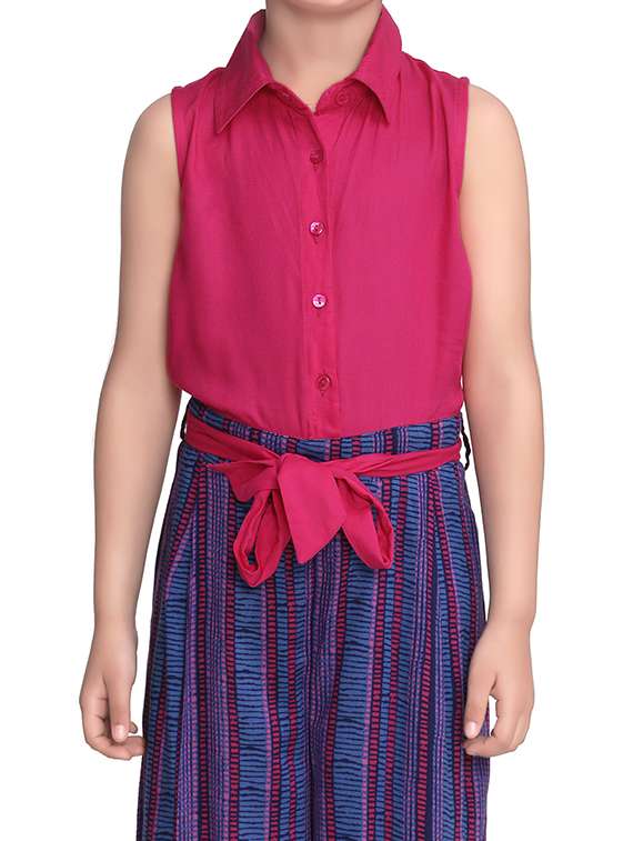 pink rayon full length jumpsuit twin sets & jump suit - 17063871 -  Standard Image - 3